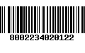 Código de Barras 8002234020122