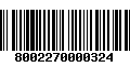 Código de Barras 8002270000324