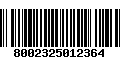 Código de Barras 8002325012364