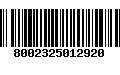 Código de Barras 8002325012920