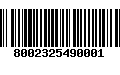 Código de Barras 8002325490001