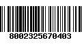 Código de Barras 8002325670403