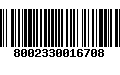 Código de Barras 8002330016708