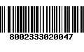 Código de Barras 8002333020047