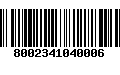 Código de Barras 8002341040006