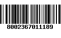 Código de Barras 8002367011189