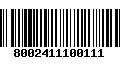 Código de Barras 8002411100111