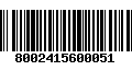 Código de Barras 8002415600051