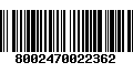 Código de Barras 8002470022362