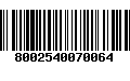 Código de Barras 8002540070064