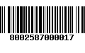 Código de Barras 8002587000017