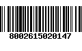 Código de Barras 8002615020147