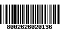 Código de Barras 8002626020136