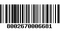 Código de Barras 8002670006681