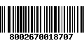 Código de Barras 8002670018707