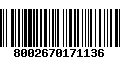 Código de Barras 8002670171136