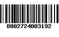 Código de Barras 8002724003192