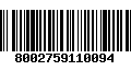 Código de Barras 8002759110094