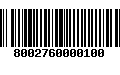 Código de Barras 8002760000100