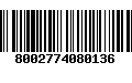 Código de Barras 8002774080136