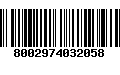 Código de Barras 8002974032058