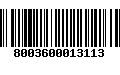 Código de Barras 8003600013113