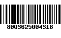 Código de Barras 8003625004318