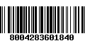 Código de Barras 8004283601840