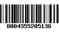 Código de Barras 8004355205136