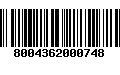 Código de Barras 8004362000748