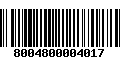 Código de Barras 8004800004017