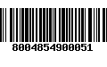 Código de Barras 8004854900051