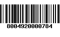 Código de Barras 8004920000784