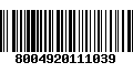 Código de Barras 8004920111039