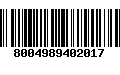 Código de Barras 8004989402017