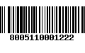 Código de Barras 8005110001222