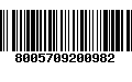 Código de Barras 8005709200982