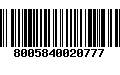 Código de Barras 8005840020777