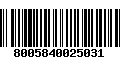 Código de Barras 8005840025031