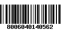 Código de Barras 8006040140562