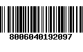 Código de Barras 8006040192097