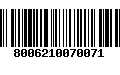 Código de Barras 8006210070071