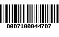 Código de Barras 8007100044707