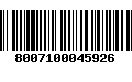 Código de Barras 8007100045926