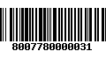 Código de Barras 8007780000031