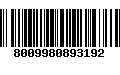 Código de Barras 8009980893192