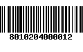 Código de Barras 8010204000012