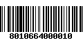 Código de Barras 8010664000010