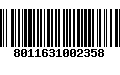 Código de Barras 8011631002358