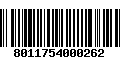 Código de Barras 8011754000262